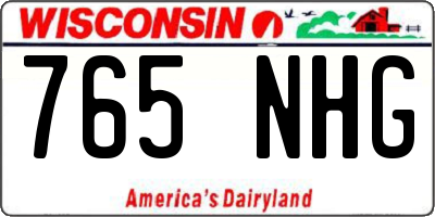 WI license plate 765NHG