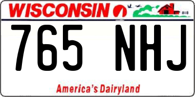 WI license plate 765NHJ