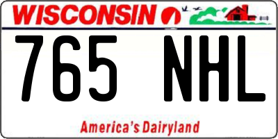WI license plate 765NHL