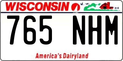 WI license plate 765NHM