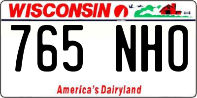 WI license plate 765NHO