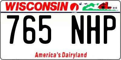 WI license plate 765NHP