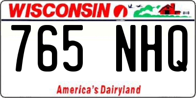 WI license plate 765NHQ