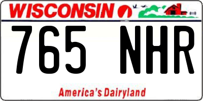 WI license plate 765NHR