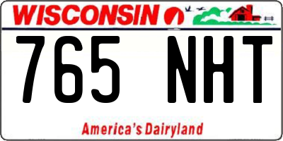 WI license plate 765NHT