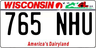 WI license plate 765NHU