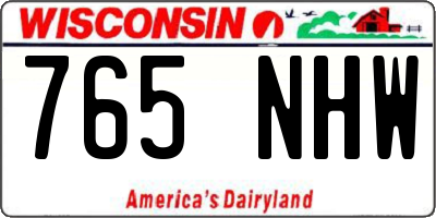 WI license plate 765NHW