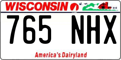 WI license plate 765NHX