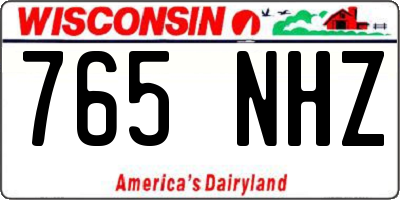 WI license plate 765NHZ