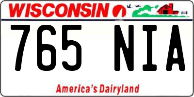 WI license plate 765NIA