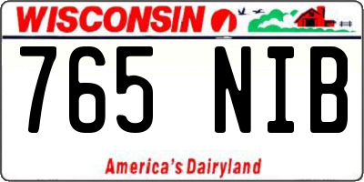 WI license plate 765NIB