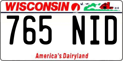 WI license plate 765NID