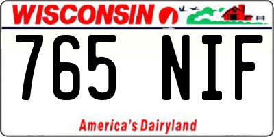 WI license plate 765NIF