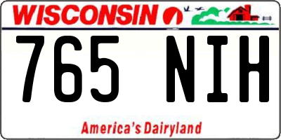 WI license plate 765NIH