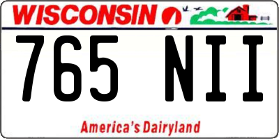 WI license plate 765NII