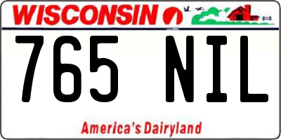 WI license plate 765NIL