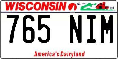 WI license plate 765NIM