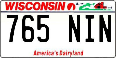 WI license plate 765NIN