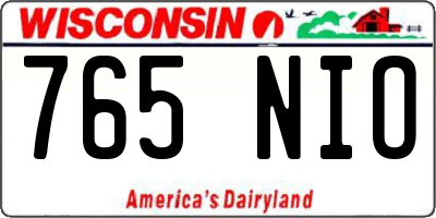 WI license plate 765NIO