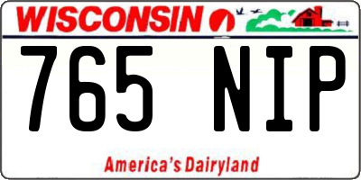 WI license plate 765NIP