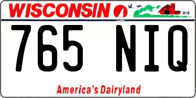 WI license plate 765NIQ