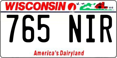 WI license plate 765NIR