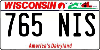 WI license plate 765NIS