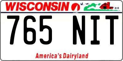 WI license plate 765NIT
