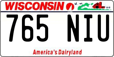 WI license plate 765NIU
