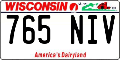 WI license plate 765NIV