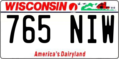 WI license plate 765NIW