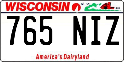WI license plate 765NIZ