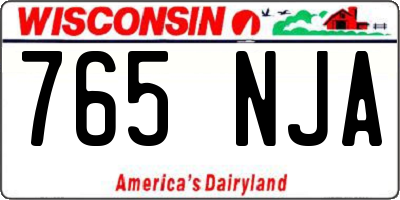 WI license plate 765NJA