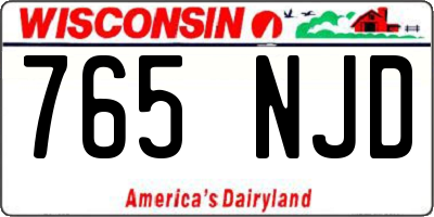 WI license plate 765NJD