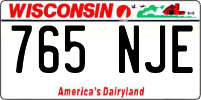 WI license plate 765NJE
