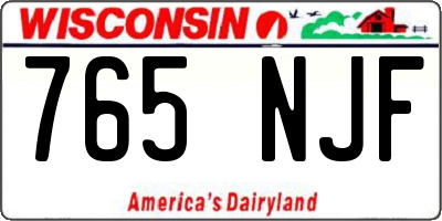 WI license plate 765NJF