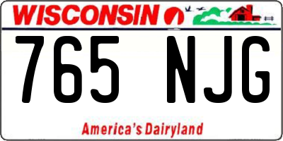 WI license plate 765NJG