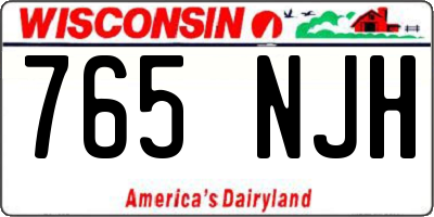 WI license plate 765NJH