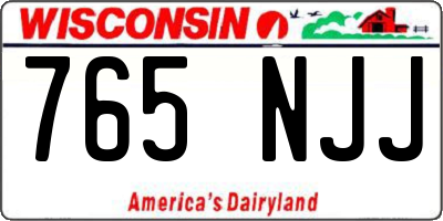 WI license plate 765NJJ