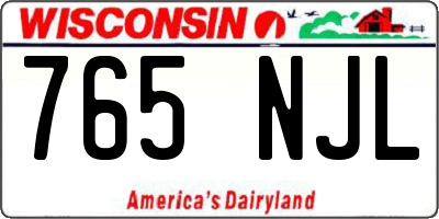 WI license plate 765NJL