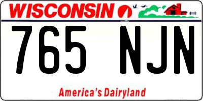 WI license plate 765NJN