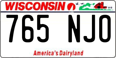 WI license plate 765NJO