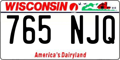 WI license plate 765NJQ
