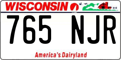 WI license plate 765NJR