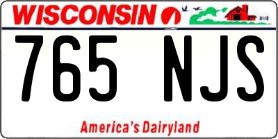 WI license plate 765NJS