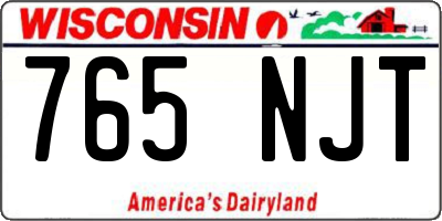 WI license plate 765NJT