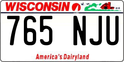 WI license plate 765NJU