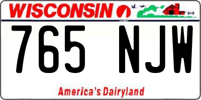 WI license plate 765NJW