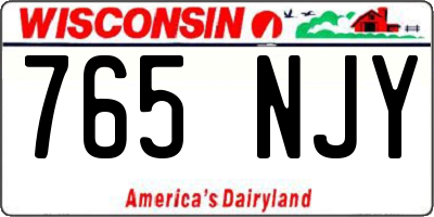 WI license plate 765NJY