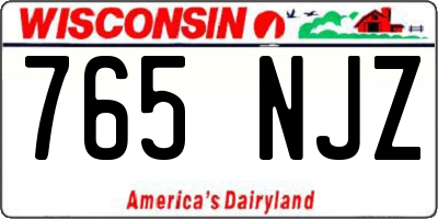WI license plate 765NJZ